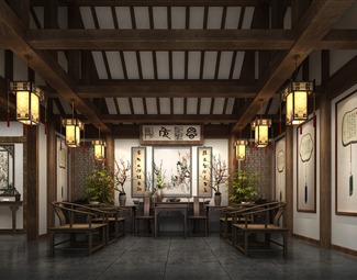 中式 会客厅 展厅
