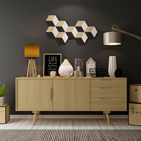 北欧 玄关柜 装饰柜装饰品组合