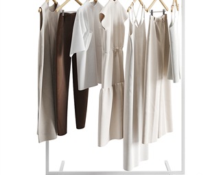 现代 衣服 服装衣架