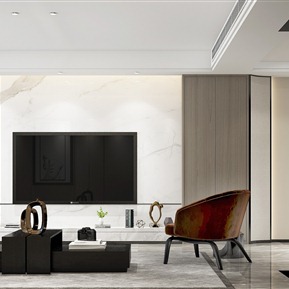 现代 客餐厅 客厅电视背景