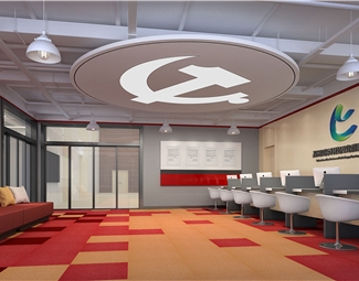 现代公安局大厅形象墙3d模型下载-3d溜溜网