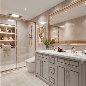 轻奢 卫生间 卫生间浴室