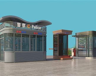 现代大门入口岗亭
