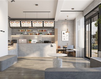 现代 奶茶店