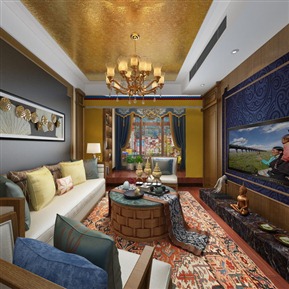 民族风 客餐厅 藏式 卧室 全景