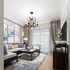 新中式 客厅 客餐厅