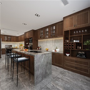 新中式 厨房 主卧 书房