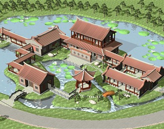 中式 古建 古建四合院 驿站