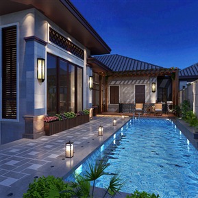 新中式 独栋别墅 花园