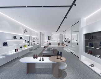 现代 鞋店 鞋店鞋展厅