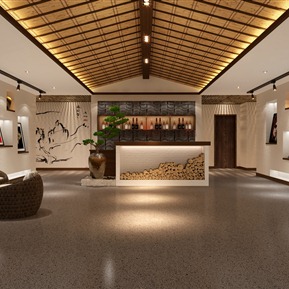 新中式 大厅 民宿酒店大厅