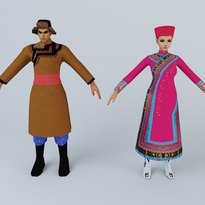 民族风 游戏角色 赫哲族服装