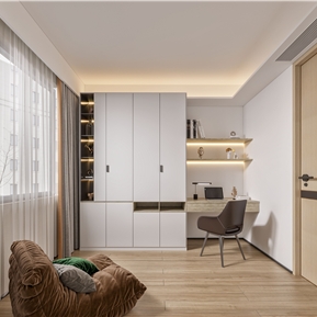 现代 书房 多功能书房