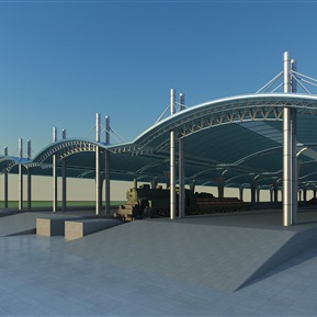 现代 火车站 火车站台博物馆