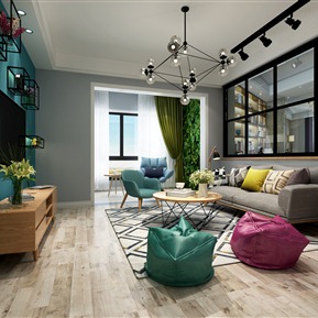 北欧 客厅 客餐厅 入户玄关