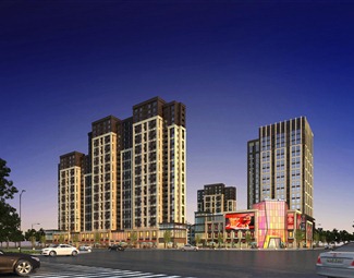 现代住宅商业综合体3d模型下载