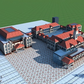 简欧 酒店建筑 酒店