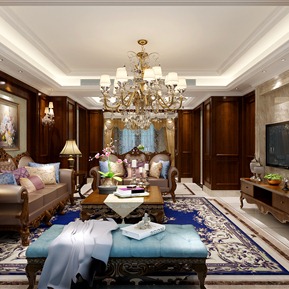 欧式 客厅 客餐厅