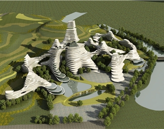 现代异形高层建筑