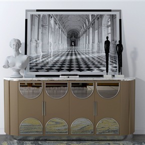 现代 玄关柜 装饰柜 边柜 装饰画 装饰品组合