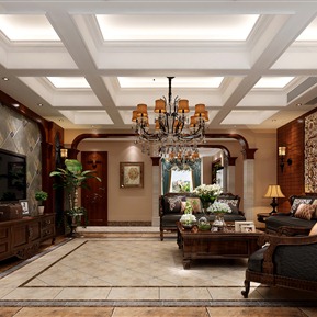 美式 客厅 客餐厅