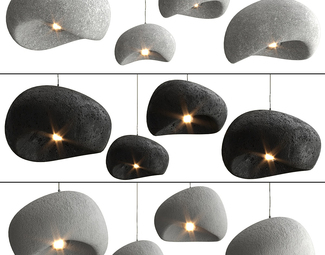 侘寂石头吊灯