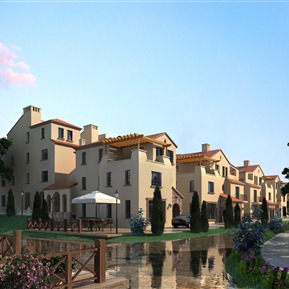 美式 联排别墅 沙漠别墅景观