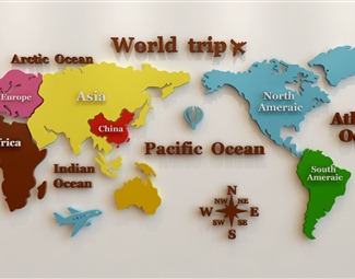 现代地图背景墙