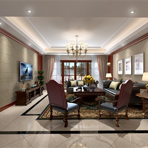 美式 客厅 客厅餐厅