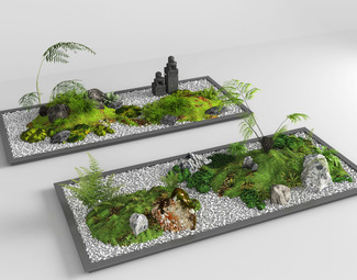 现代 景观小品 盆栽