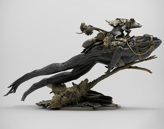 现代 雕塑 青蛙 老鼠 卡通