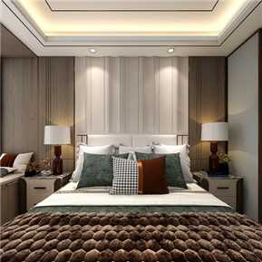 轻奢 卧室 全景主卧室