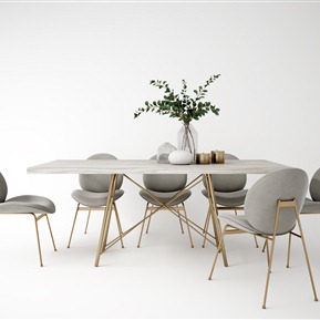 现代 餐桌椅组合 餐桌 餐椅