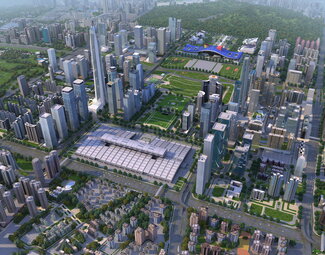 现代 城市 水泥城市 深圳鸟瞰
