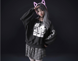 现代 女人 戴耳机的女生