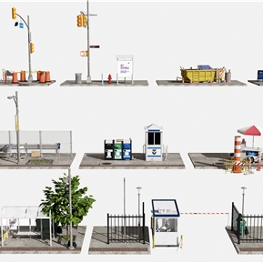 现代 室外小品 街道市政设施