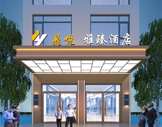 现代酒店大堂玻璃门