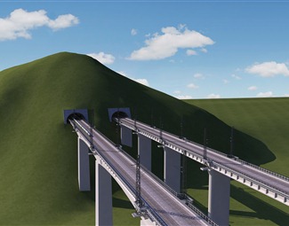 现代铁路高架桥