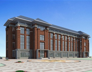 新中式厂区宿舍3d模型下载