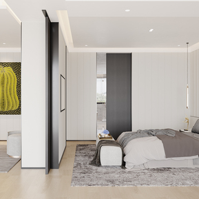 现代 卧室 主卧室