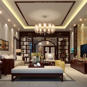 新中式 客厅 客餐厅