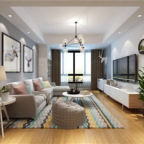 北欧 客厅 客餐厅