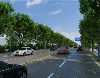 现代 道路 道路景观
