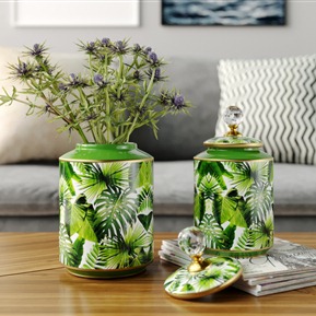 现代 花瓶 台面印花陶瓷花瓶摆件