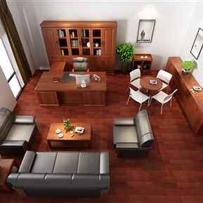 新中式 办公室 总经理室 班台 董事长办公室