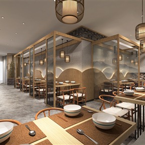 新中式 餐厅 面馆餐饮店面