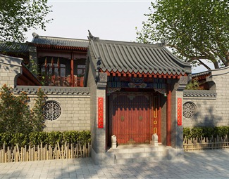 中式生态园农家乐门