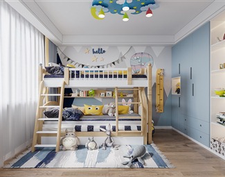 现代儿童房双层床