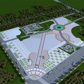 现代 鸟瞰图 广场鸟瞰