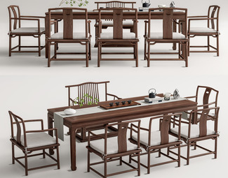 新中式 茶桌椅 茶台 茶具 太师椅 圈椅